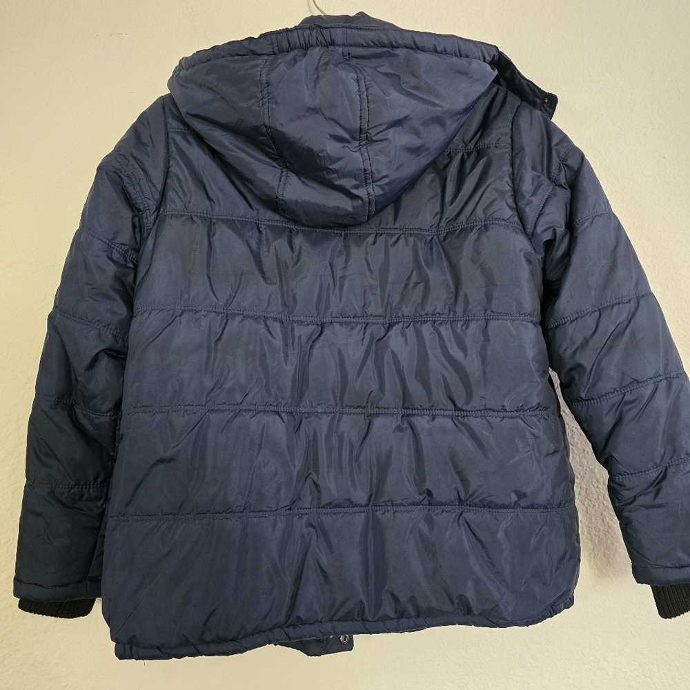 Calvin Klein Boys Hooded Blue Puffer Jacket Size L/G 14-16 - Picture 3 of 7